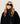 Manteau à capuche en laine bouillie - Noir