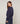 Pull col V en maille fine - Bleu Denim